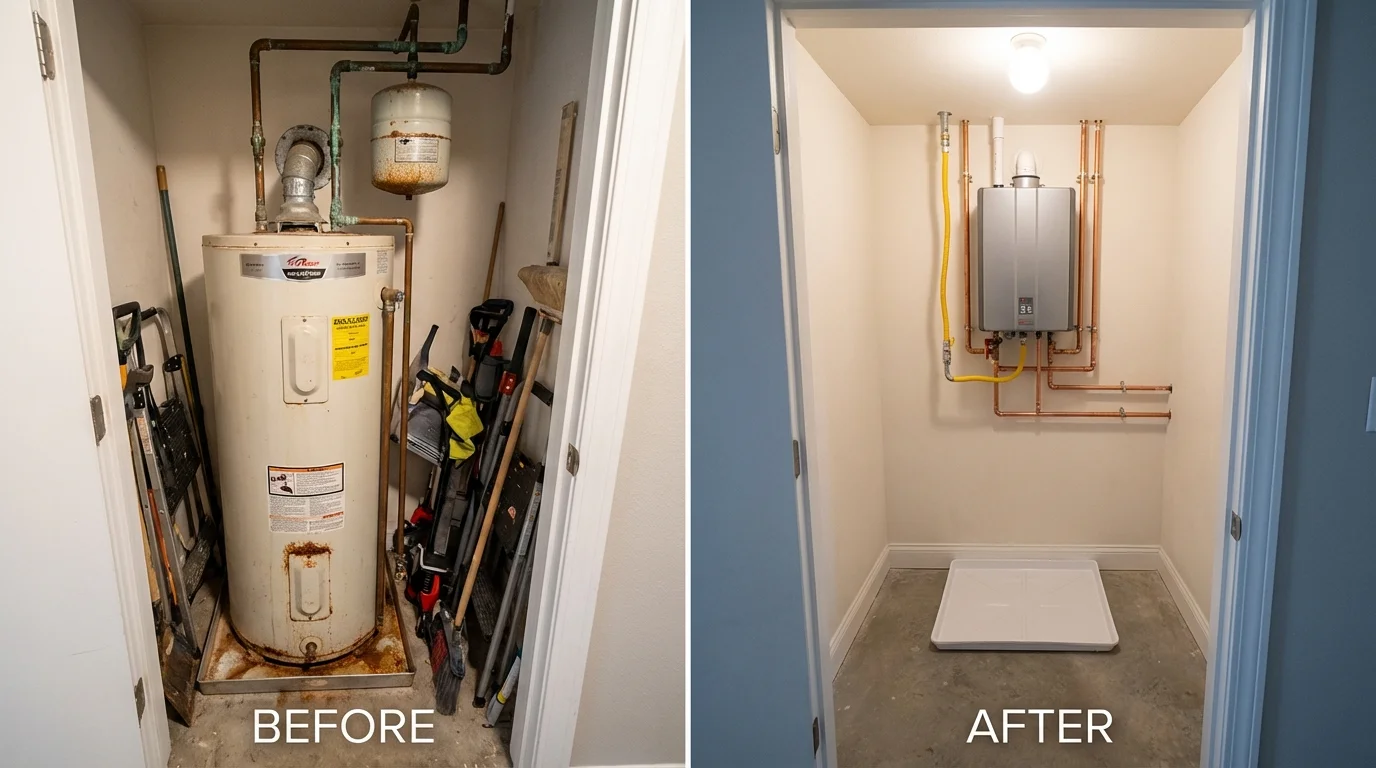 Tank water heater versus wall-mounted tankless unit comparison for Monterey, TN homeowners